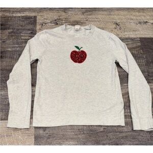 J. Crew Girls Sweater Size Large 10-11 Back To School Beaded Apple